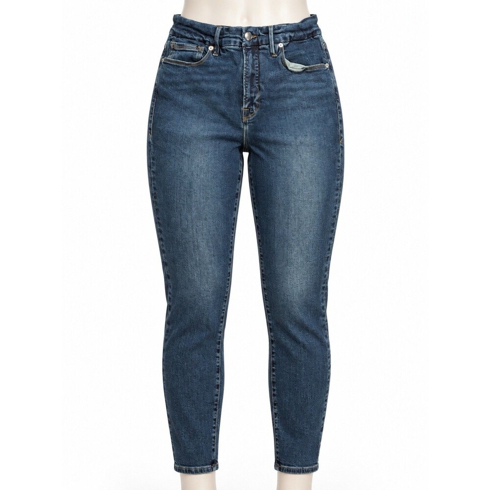Good American High Rise Skinny Jeans Blue 14/32 27” Inseam Organic Cotton